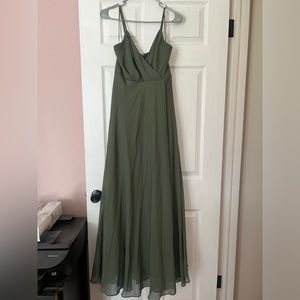 Olive green bridesmaid dress